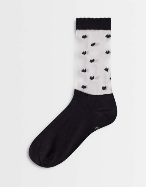 Dr Martens heart mesh socks in black - view 1