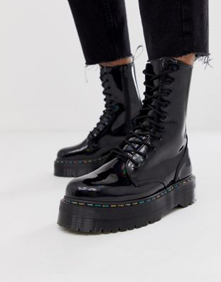 black rainbow boots