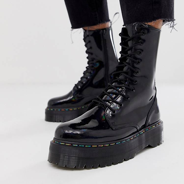 Geest Wardianzaak site Dr Martens Jadon 10-eye platform boots in black rainbow | ASOS