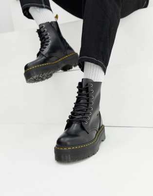 Black Polished Jadon Platform Boots