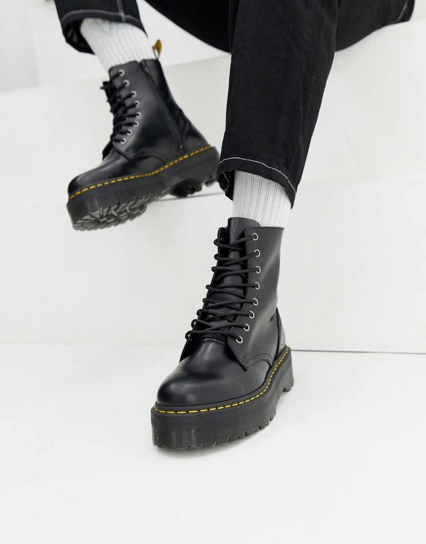 Shop Dr. Martens' Jadon 8-eye Platform Boots In Black