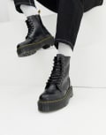 [Dr Martens] Dr Martens Jadon 8-Eye smooth leather platform boots-Black 9.5 Black