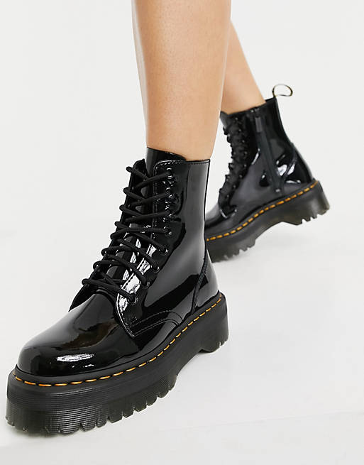 Dr Martens Jadon boots in black patent