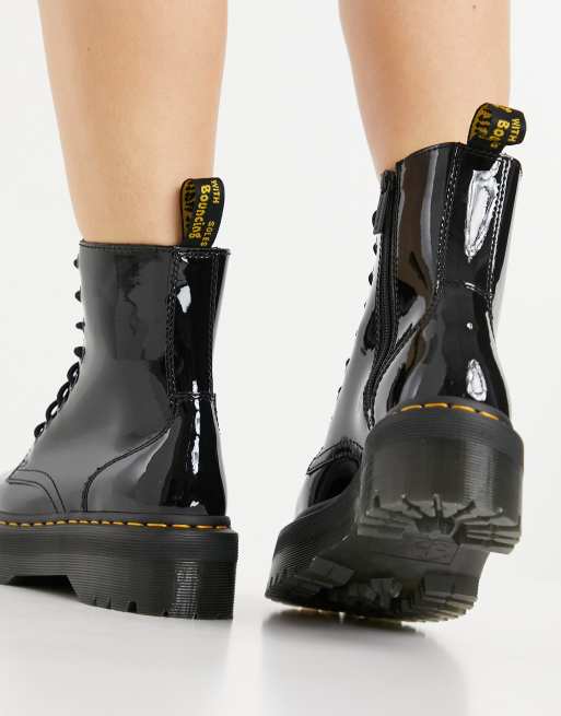 超希少！Dr.Martens Jadon Jadon Boot Genix Nappa Reclaimed Leather Platforms in Black