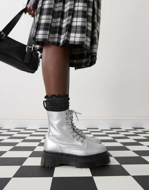 Dr. Martens Jadon boots in silver - view 1