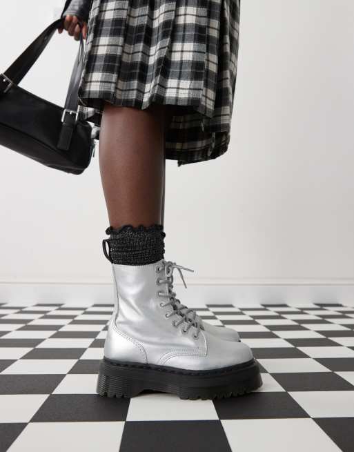 Dr. Martens Jadon boots in silver ASOS