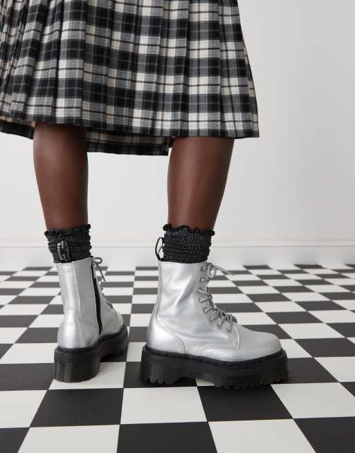 Dr. Martens Jadon boots in silver, 4 of 4