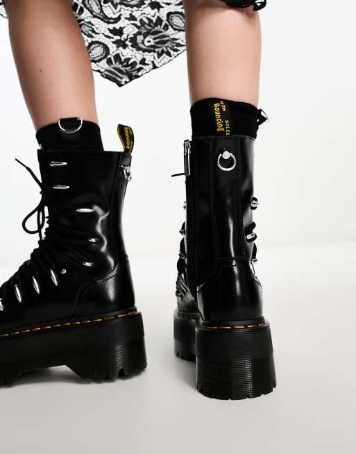 Dr Martens Jadon Bottes plateforme avec 10 paires d illets en cuir Buttero Noir