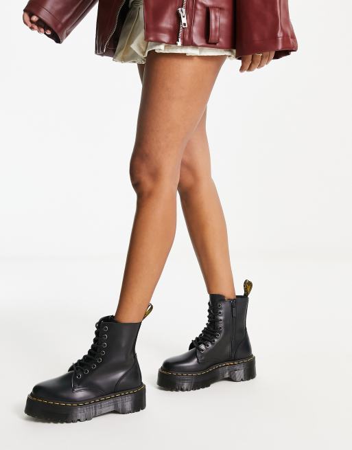 Dr Martens - Jadon - Bottes en cuir lisse 8 œillets à plateforme, 4 de 4