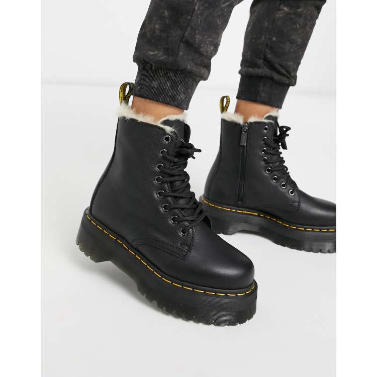 Jadon Faux Fur Lined Black Pisa Dr. Martens Boots