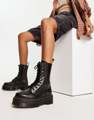 Dr Martens Jadon hi boots in black - ASOS Price Checker