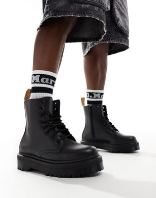 Dr Martens Vegan Jadon II mono boots in black felix rub off - ASOS Price Checker