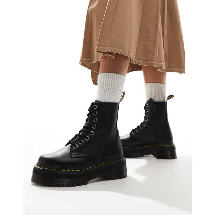 Dr Martens Jadon III 8 eye boots in black pisa ASOS