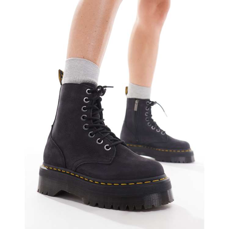 Dr Martens Jadon III 8 eye boots in charcoal nubuck ASOS