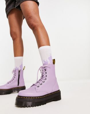 Dr Martens Jadon iii 8 eye leather boots in lilac  - ASOS Price Checker