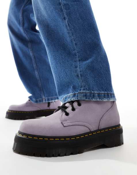 Dr. Martens – Jadon III – Stiefel aus Wildleder in Flieder mit 8 Ösen - view 1