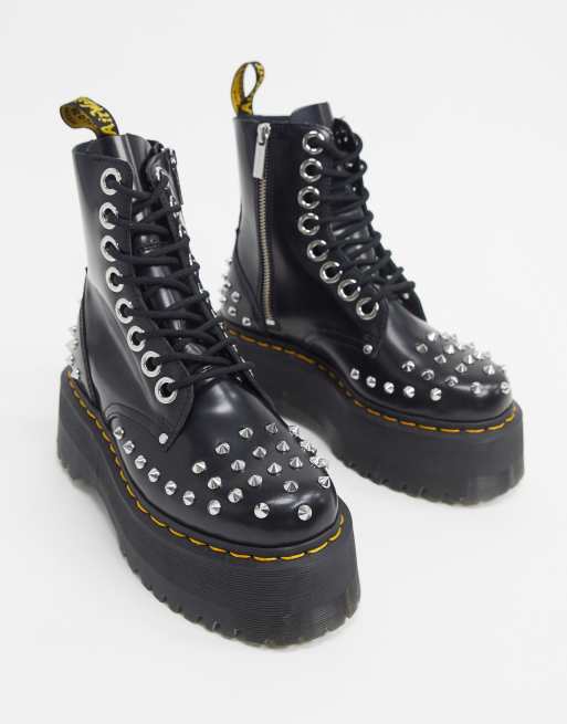 Dr Martens Jadon Max Stiefel Mit Plateau Sohle Und Nieten In Schwarz Asos