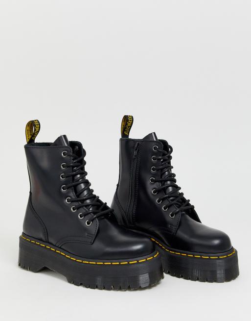 Dr. Martens - Jadon - Plateaustøvler i glat læder med 8 snørehuller, 2 af 4