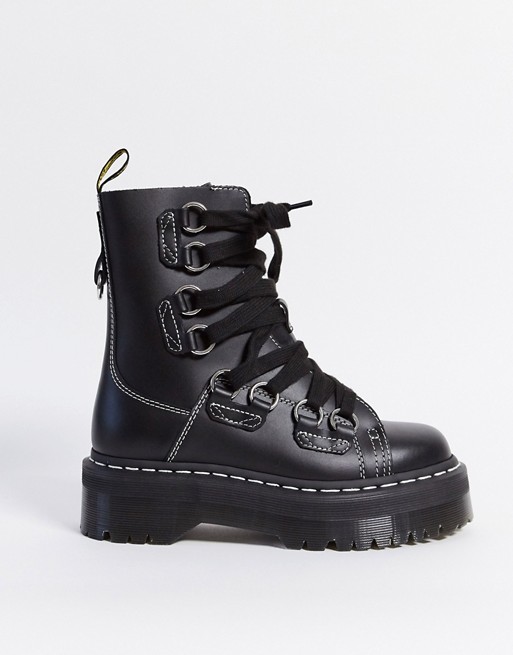 Dr Martens platform boots in black leather