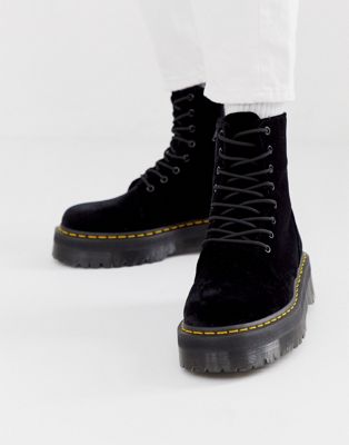 black velvet jadon platform boots