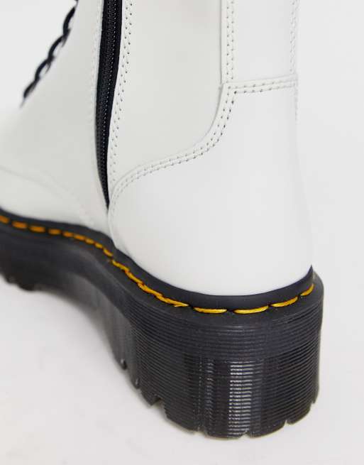 Dr Martens Jadon platform boots in white leather