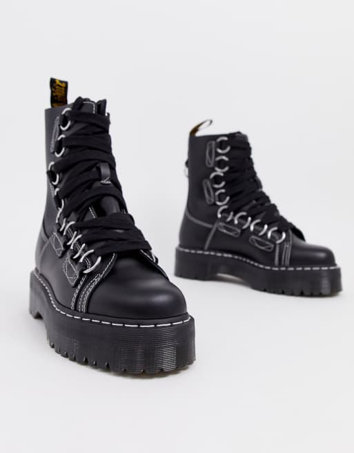 Dr Martens jadon platform xl boots in black leather ASOS