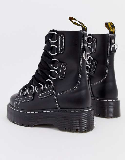 Dr Martens jadon platform xl boots in black leather ASOS