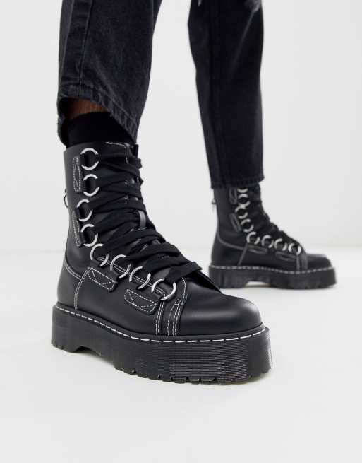 Dr Martens jadon platform xl boots in black leather ASOS