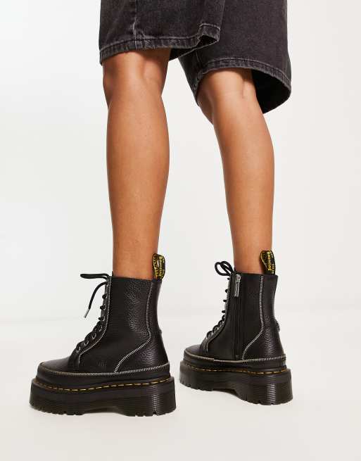 Dr. Martens Jadon Quad laarzen met rits in zwart ASOS