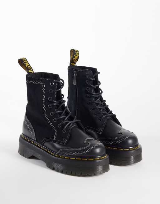 Dr Martens Jadon Rodeo 8 Eye boots in black, 2 of 4