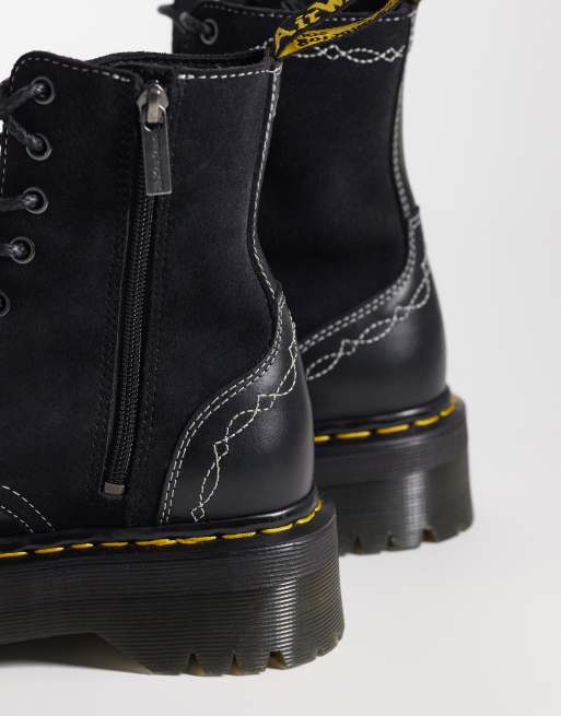 Dr Martens Jadon Rodeo 8 Eye boots in black, 3 of 4