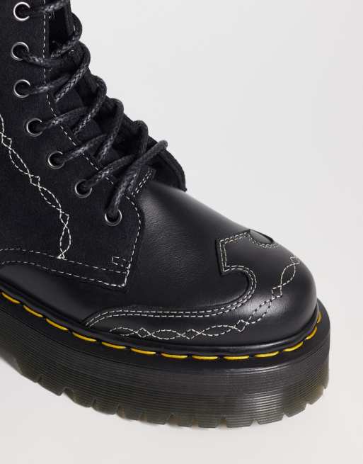 Dr Martens Jadon Rodeo 8 Eye boots in black, 4 of 4