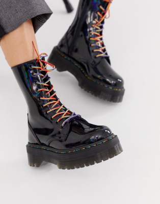 Boots plateformes jadon hi en cuir verni rainbow new arrivals