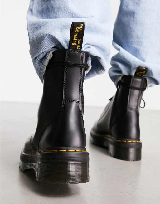 Dr Martens Jarrick 8 tie Boots in Black Smooth | ASOS