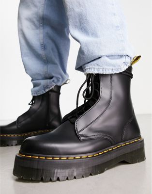 Dr Martens Jarrick 8 tie Boots inBlack Smooth - ASOS Price Checker