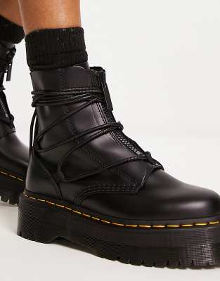 Dr Martens Jarrick II quad boots with zig-zag lacing in black | ASOS