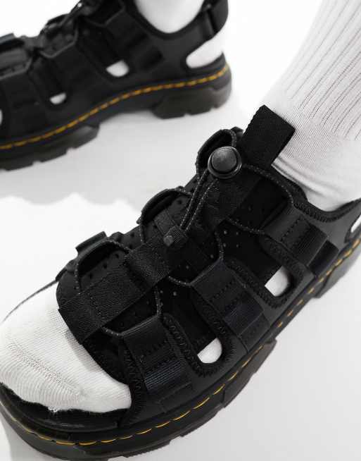 サンダル [DR.MARTENS] Jericho Black Ajax & Black Classic Neoprene Dr Martens Jericho utility sandals in black | ASOS
