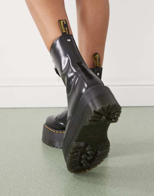 Dr. Martens - Jetta Hi Max - Sorte støvler med lynlås i læder, 3 af 4