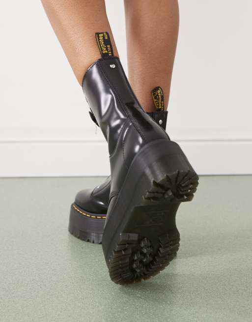 Dr Martens Jetta hi max zip boots in black leather