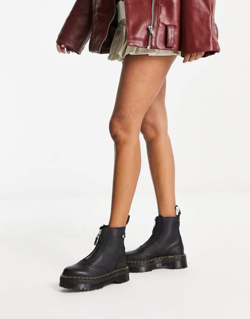 Dr. Martens - Jetta - Sorte quad-støvler med lynlås, 3 af 4