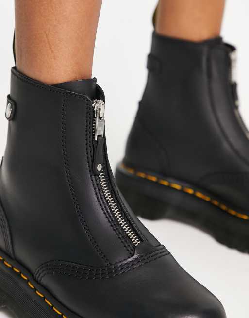 Dr. Martens - Jetta - Sorte quad-støvler med lynlås, 4 af 4