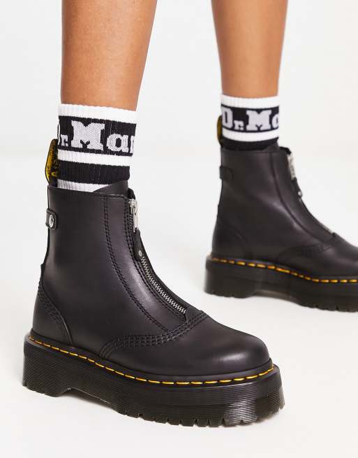 Dr. Martens Jetta Zip Front Boots Black