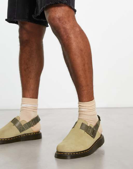 Dr Martens Jorge II Clogs in pale olive suede | ASOS