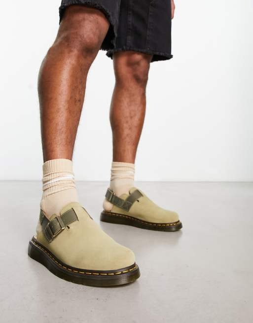 Dr Martens Jorge II Clogs in pale olive suede | ASOS