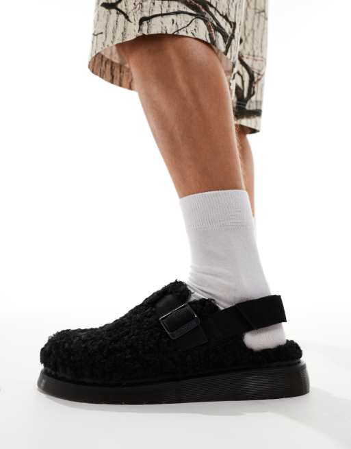 Dr. Martens – Jorge II – Czarne klapki z kożuszka z wyściółką ze sztucznego futerka