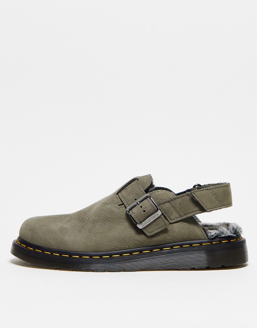 Dr Martens Jorge ii fur lined mules in grey leather