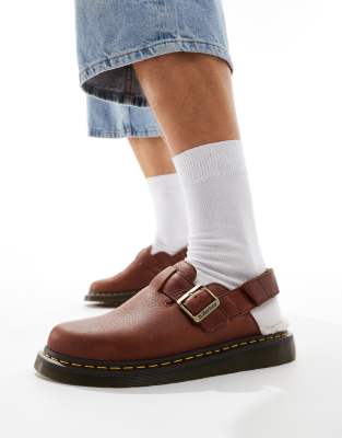 Dr Martens Dr Martens Jorge II fur lined mules in tan leather-Brown