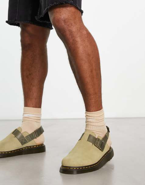 Dr Martens Jorge II mules in pale olive suede - view 1