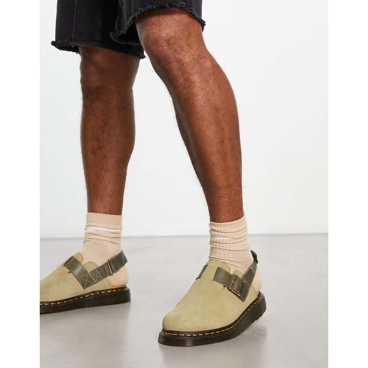 Dr Martens Jorge II mules in pale olive suede ASOS