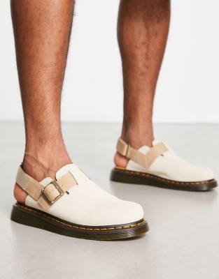 Dr Martens - Jorge II - Zoccoli in camoscio color beige pergamena